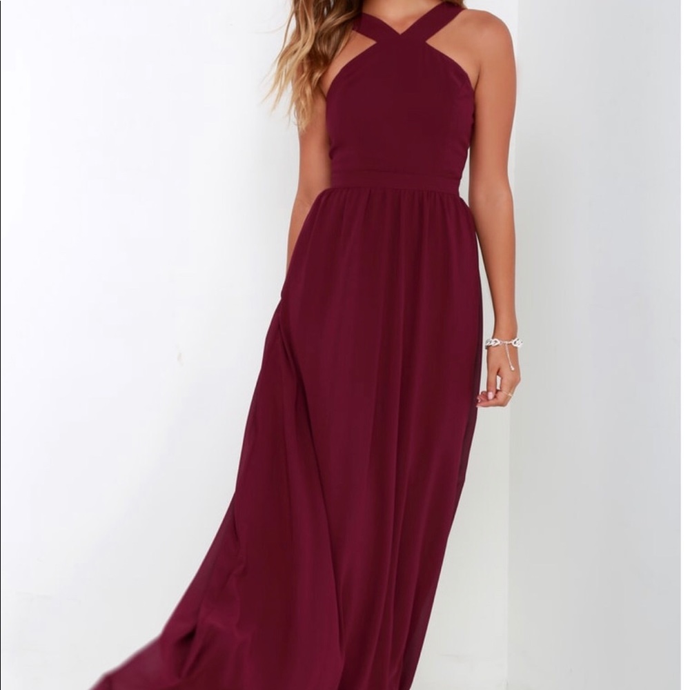 Burgundy maxi dress- Lulus